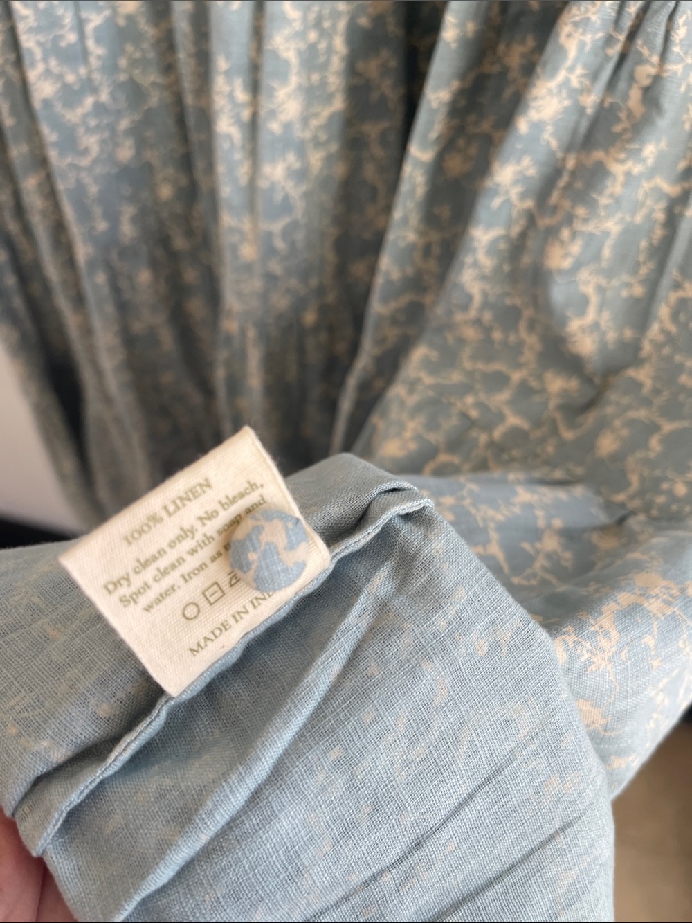 Parterre Blue Floral Block Print Tiered Shirtdress Short Sleeve Midi Size 00 — image 5 of 5